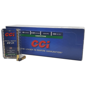 22 Long Rifle - CCI 40 Grain Pistol Match Lead Round Nose - 500 Rounds