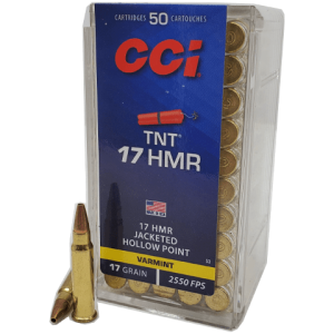 17 HMR - CCI 17 Grain TNT Jacketed Hollow Point - 50 Rounds
