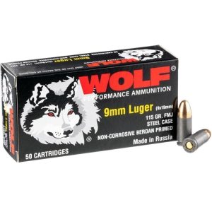9mm - Wolf Performance 115 GR. FMJ Steel Case