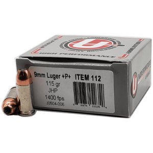 9mm - Underwood 115 Grain +P+ Jacketed Hollow Point - 20 Rounds