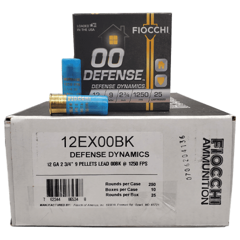 12 Gauge - Fiocchi Defense Dynamics 2-3/4" 00 Buckshot Case