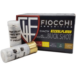 12 Gauge - Fiocchi Exacta #4 Nickel Plated Buckshot