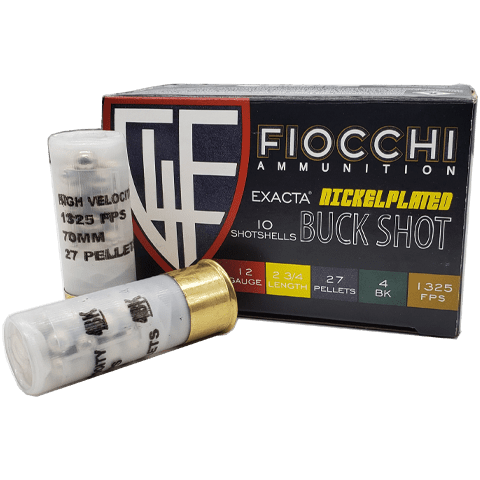 12 Gauge - Fiocchi Exacta #4 Nickel Plated Buckshot