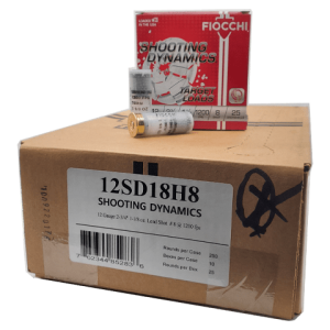 12 Gauge - Fiocchi 2-3/4" Shooting Dynamics 8 Shot 1200 Fps - 250 Rounds