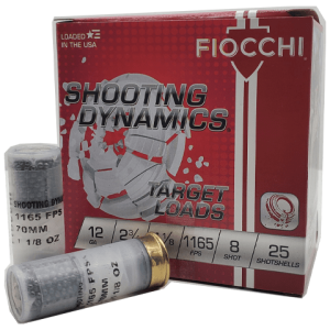 12 Gauge - Fiocchi 2-3/4" Shooting Dynamics 8 Shot 1165 Fps - 25 Rounds