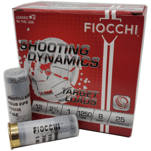 12 Gauge - Fiocchi 2-3/4" Shooting Dynamics 8 Shot 1,250 Fps