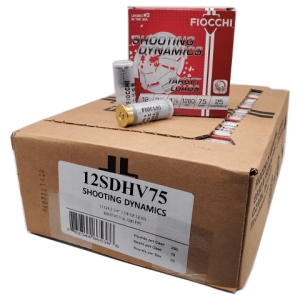 12 Gauge - Fiocchi Shooting Dynamics #7.5 Shot 1-1/8 oz 2-3/4" Plastic Hull - 250 Rounds