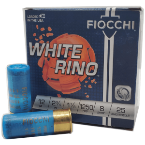 12 Gauge - Fiocchi 2-3/4" White Rhino #8 Shot - 25 Rounds