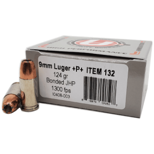 9mm - Underwood 124 Grain +P+ Bonded Jacketed Hollow Point