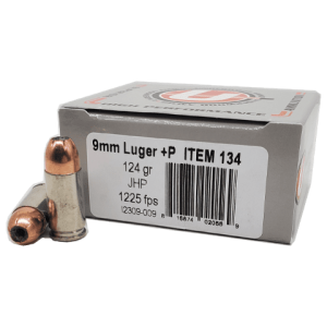 9mm - Underwood 124 Grain +P Jacketed Hollow Point