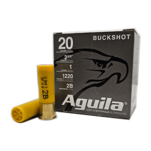 20 Gauge – Aguila 2-3/4″ #2 Buckshot- 25 Rounds