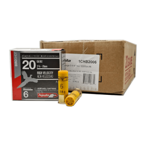 20 Gauge – Aguila 2-3/4″ High Velocity #6 Shot – 250 Rounds