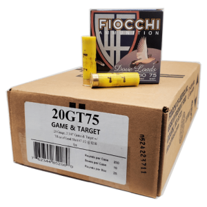 20 Gauge - Fiocchi Field Dynamics #7.5 Lead Shot 2-3/4" Plastic Hull - 250 Rounds