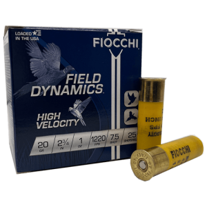 20 Gauge - Fiocchi Field Dynamics #7.5 Lead Shot 2-3/4" Plastic Hull - 25 Rounds