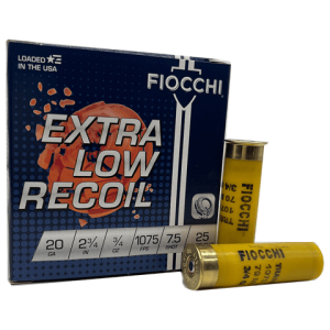 20 Gauge - Fiocchi Extra Low Recoil #7.5 Shotshell 2-3/4" Plastic Hull - 25 Rounds
