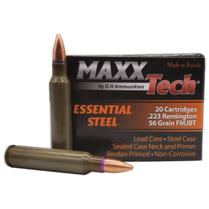 223 Rem - MaxxTech 56 Grain Full Metal Jacket Steel Case