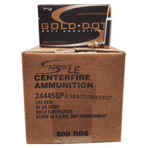 223 Rem - Speer Gold Dot LE 62 Gr. SP Self Defense Case