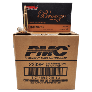 223 Rem - PMC Bronze 55 Grain Soft Point Case - 200 Rounds