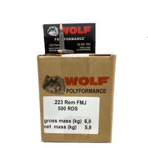 223 Rem - Wolf Polyformance 55 Gr. FMJ 500 rd. Case
