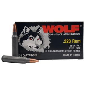 223 Rem - Wolf Performance 55 Gr. FMJ Steel Case