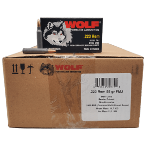 Wolf Performance .223 55 Grain FMJ Steel - Case of 1000 Rds