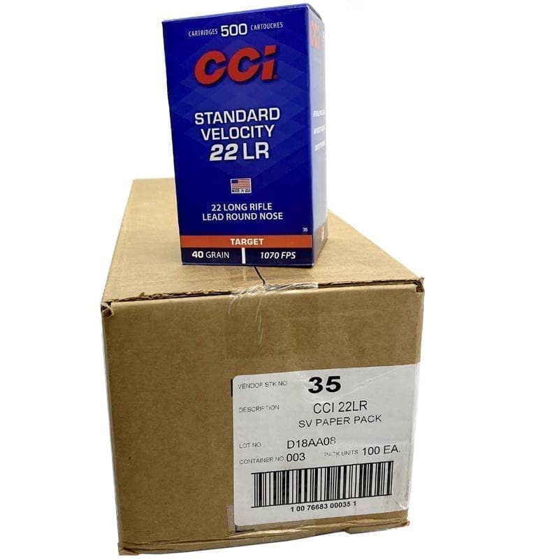 22 Long Rifle - CCI Standard Velocity 40 Gr. LRN 5,000 rds.
