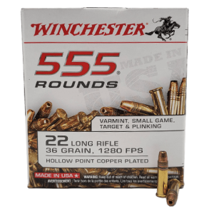 22 Long Rifle - Winchester USA 36 Grain Copper Plated Hollow Point
