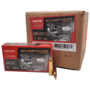 223 Rem - Norma 77 Grain Golden Target Match Case