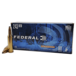 243 Win - Federal Power-Shok 80 Grain Soft Point - 20 Rounds