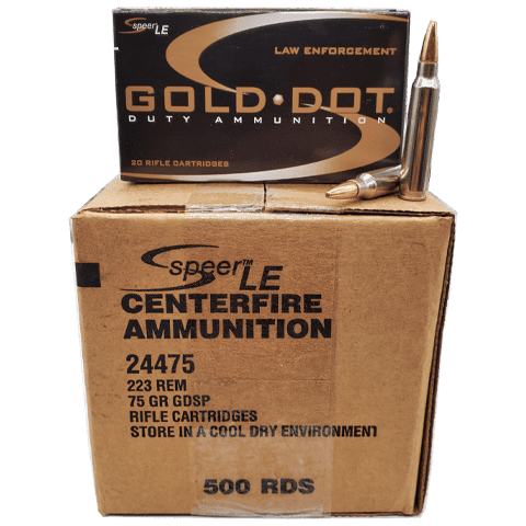 223 Rem - Speer Gold Dot LE 75 Gr. SP Self Defense Case