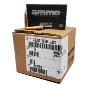 300 Blackout - Ammo Inc. 110 Grain Hornady V-Max Case