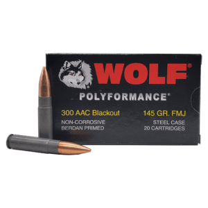 300 Blackout - Wolf Polyformance 145 Grain FMJ Steel Case
