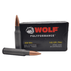 308 Win - Wolf Polyformance Steel Case 145 Grain FMJ