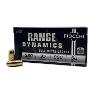 380 Auto – Fiocchi Range Dynamics 95 Grain FMJ – 50 Rounds
