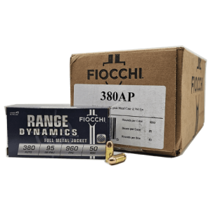 380 Auto – Fiocchi Range Dynamics 95 Grain FMJ – 1000 Rounds