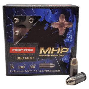 380 Auto - Norma 85 Grain Monolithic Hollow Point