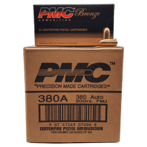380 Auto - PMC Bronze 90 Grain FMJ 1000rd Case
