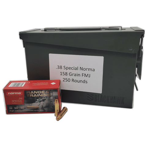 38 Special - NORMA 158 Grain Full Metal Jacket - 250 Round Can