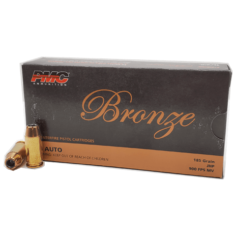 45 Auto - PMC Bronze 185 Grain Jacketed Hollow Point - 50 Rounds