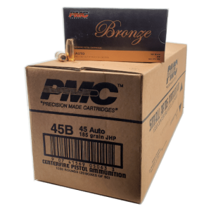 45 Auto - PMC Bronze 185 Grain Jacketed Hollow Point - 1000 Rounds