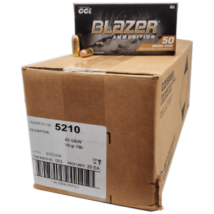 40 S&W - CCI Blazer Brass 165 Grain FMJ 1000 Round Case