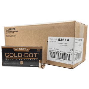 9mm speer gold dot ammo box