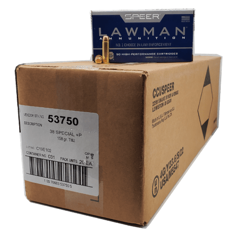 38 Special - Speer Lawman 158 Grain +P TMJ - 1000 Rounds