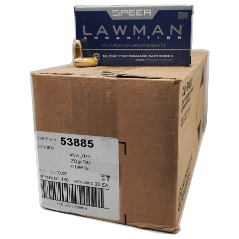 45 Auto - Speer Law Man 230 Grain TMJ Cleanfire - 1000 Rounds