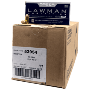 40 S&W Speer Lawman Cleanfire ammunition