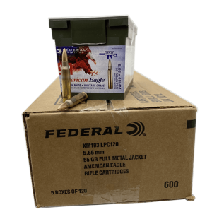 5.56 NATO - Federal American Eagle 55 Grain FMJ XM193 600 rd. case