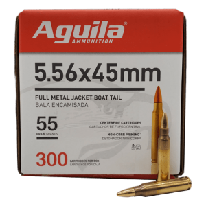 5.56 NATO - Aguila 55 Grain FMJ 300 Round Box