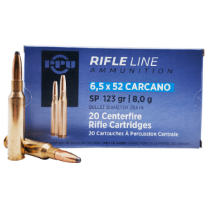6.5×52 Carcano – PPU Rifle Line 123 Grain Soft Point – 20 Rounds