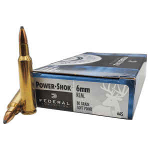 6mm Rem - Federal Power-Shok 80 Grain Hot-Cor Soft Point