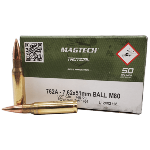7.62x51 NATO - Magtech Tactical 147 Grain FMJ M80 Ball